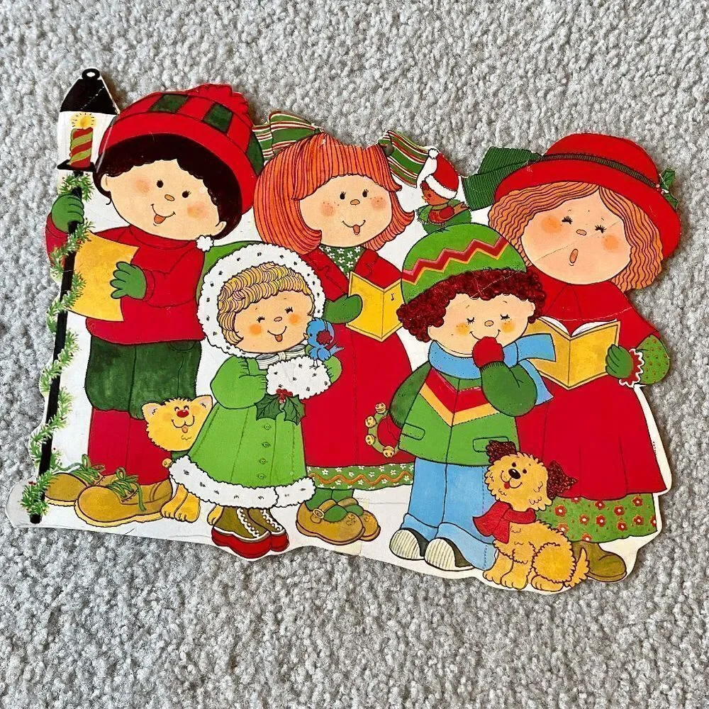 Set of 4 Holiday Christmas Diecuts by Eureka U.S.A. Candy cane Santa/Sleigh Caro